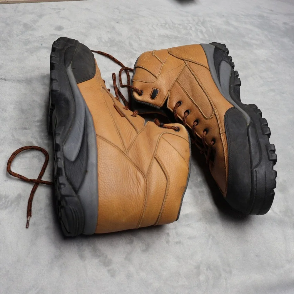 Hytest Mens 15 Wide Hiking Boots Brown Leather Rugged Steel‎ Toe Hiker Wide Work